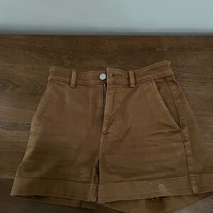 Everlane Tan High Waist Shorts Versatile Style